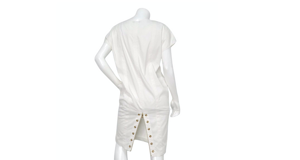 Prada White & Gold-Tone Eyelet Zip-Back Shift Dress Vintage by Misty Prada White & Gold-Tone Eyelet Zip-Back Shift Dress Vintage by Misty