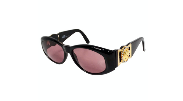 Gianni Versace Black & Pink Tinted Medusa Medallion Sunglasses