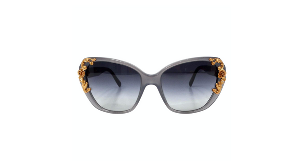 Dolce & Gabbana Grey Sicilian Baroque Floral Butterfly  display picture 1