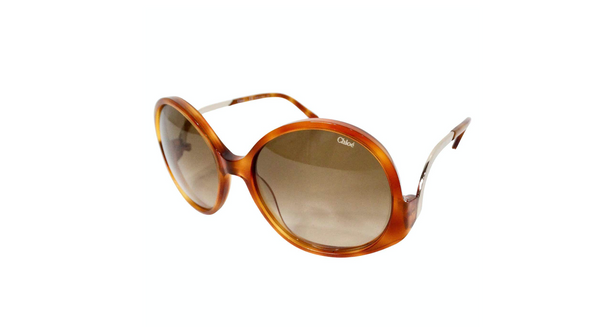 Chloe Blonde Tortoise Round Oversized Sunglasses – Vintage  display picture 2