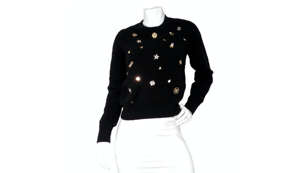 みこCHANEL ニット Chanel coco neige ski series colourful knitted white sweater size