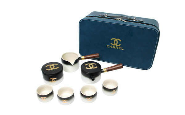 Chanel Black & Gold-Tone Porcelain Coffee & Tea Set – Vintage by Misty Chanel Black & Gold-Tone Porcelain Coffee & Tea Set – Vintage by Misty
