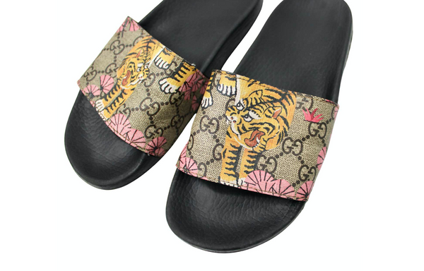 Gucci GG Monogram Bengal Print Slide Sandals – Vintage by Misty display picture 3