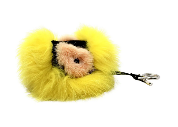 Fendi Yellow Fox Fur Bug Bag Charm – Vintage by Misty