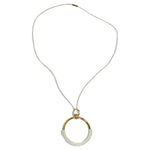 Hermes White Leather Loop Pendent Necklace