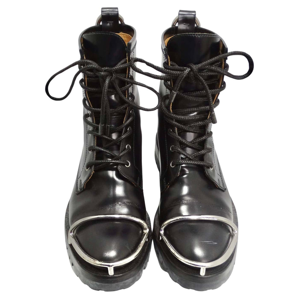 Alexander Wang Lyndon Metal Cap Caged Leather Combat Boots