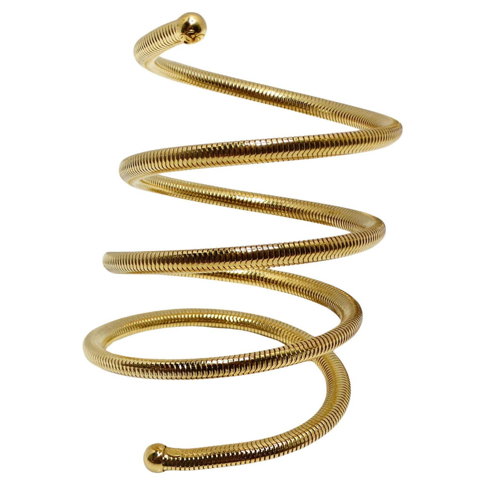 Chanel 1997 Gold Tone Spiral Arm Cuff