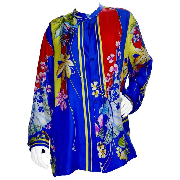 Gianni Versace Vintage 1990s Men's Japanese Inspired Tropical