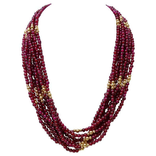 Red Garnet Multi-Strand Necklace – Vintage by Misty