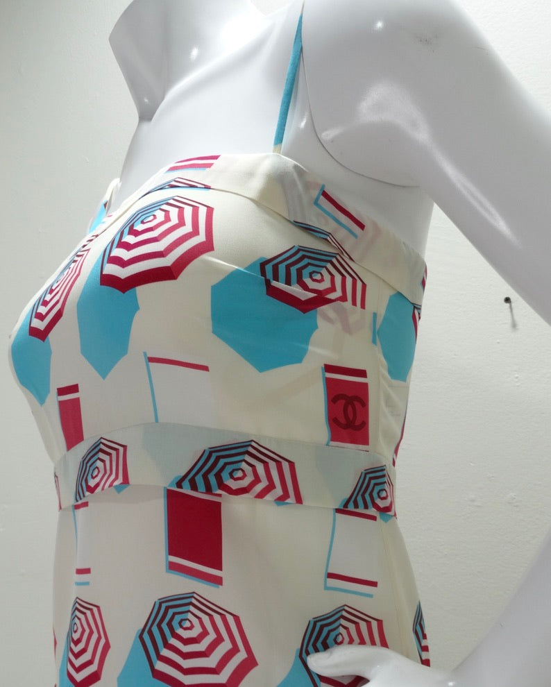 Chanel SS19 Umbrella Print Silk Sun Dress