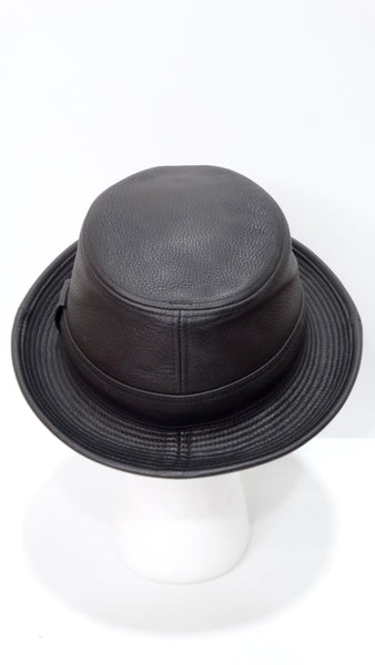 アウトレット福袋 Hermes Clémence Leather Hat in Black Taurillon – Vintage by 帽子