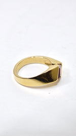 14k Gold and Garnet Geometric Ring