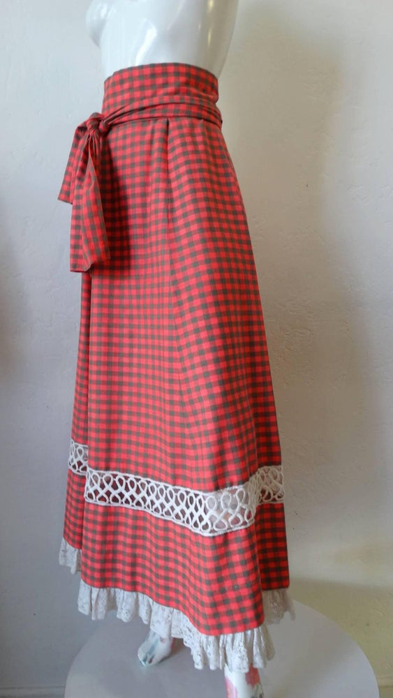 1970s Tartan High-waisted Maxi Skirt