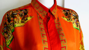 Gianni Versace "Native American" Print Silk Shirt