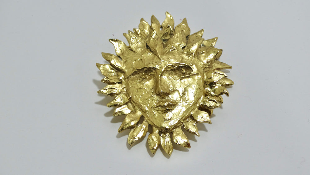 YVES SAINT LAURENT Large Sun Face Earrings by Robert Goossens