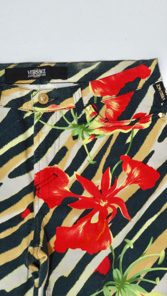 Versace Jeans Couture Floral & Animal Print Pants – Vintage