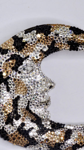 Kathrine Baumann Elegant Black and Silver Belt Buckle Swavorski - cheetah Kathrine Baumann Swarovski Moon Belt Buckle – Vintage by Misty main image 4