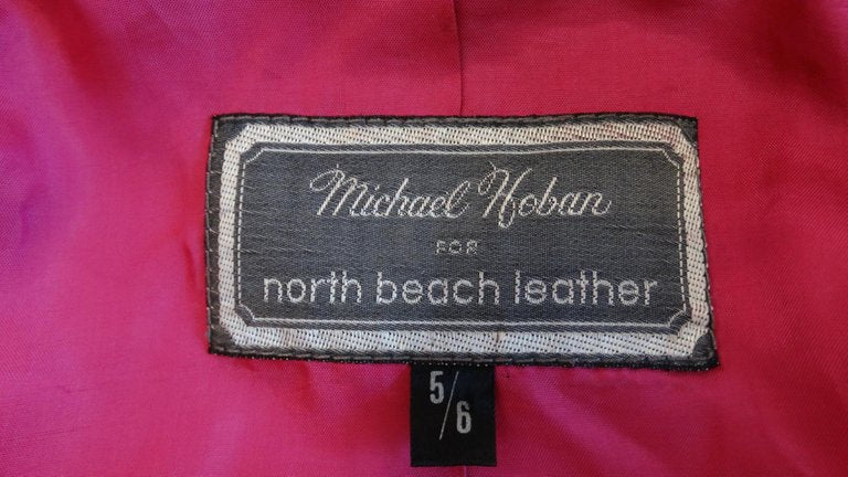 1980s Michael Hoban Hot Pink Cropped Leather Jacket