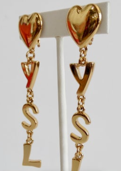 Yves Saint Laurent 1980s "YSL" Logo Dangle Earrings