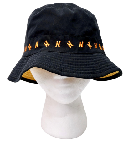 Hermes Black and Orange Embroidered 'H' Bucket Hat – Vintage by Misty