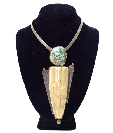 The Tara 2” Handmade Sterling Silver & Number 8 Turquoise Necklace