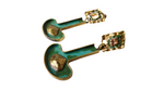 Mid-Century Casa Maya Hammered Brass Modernist Earrings
