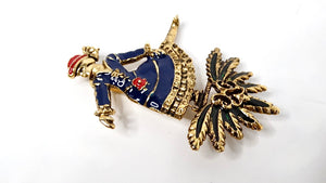 1992 Hermes "Skater" Gołd Tonę Enamel Brooch