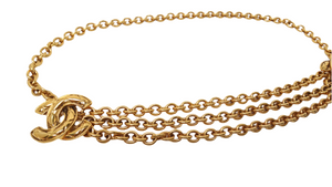1990s Chanel Interlocking CC Gold Plated Chain Waist Belt