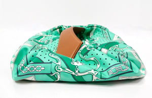 Hermes Balusoie Green Print Silk Scarf & Leather Handbag circa 2023
