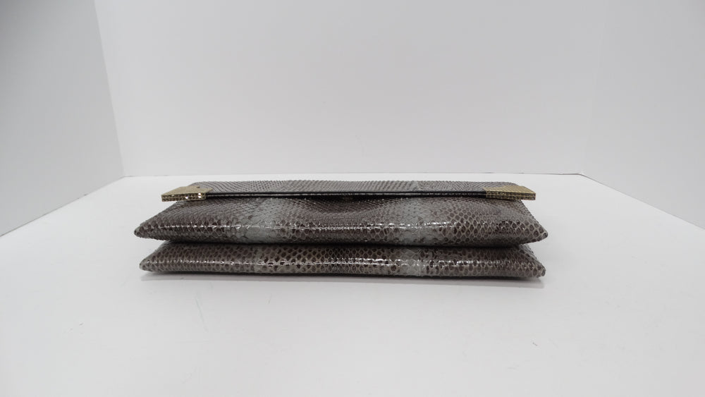 Valentino Exotic Snakeskin Fold Over Handbag
