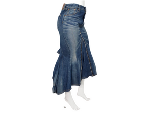 Junya Watanabe Comme des Garçons Long Denim Ruffle Back Skirt