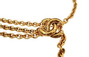 1990s Chanel Interlocking CC Gold Plated Chain Waist Belt