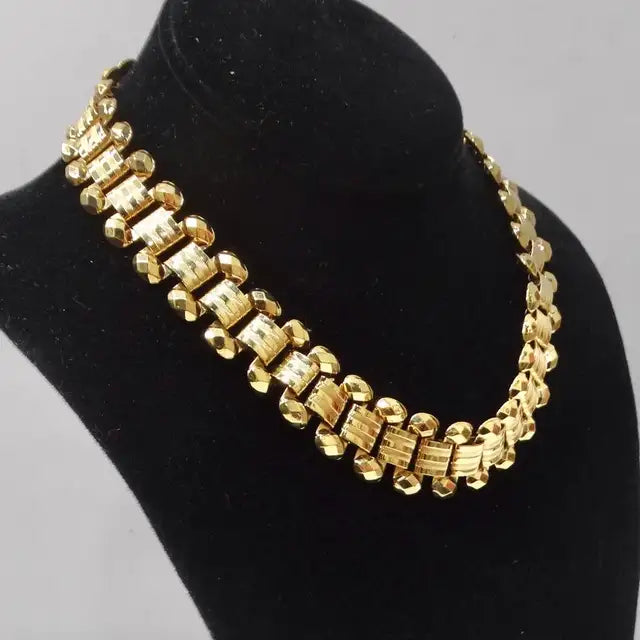 1980s Gold Plated Choker Necklace – Vintage by Misty 1980s Gold Plated Choker Necklace – Vintage by Misty