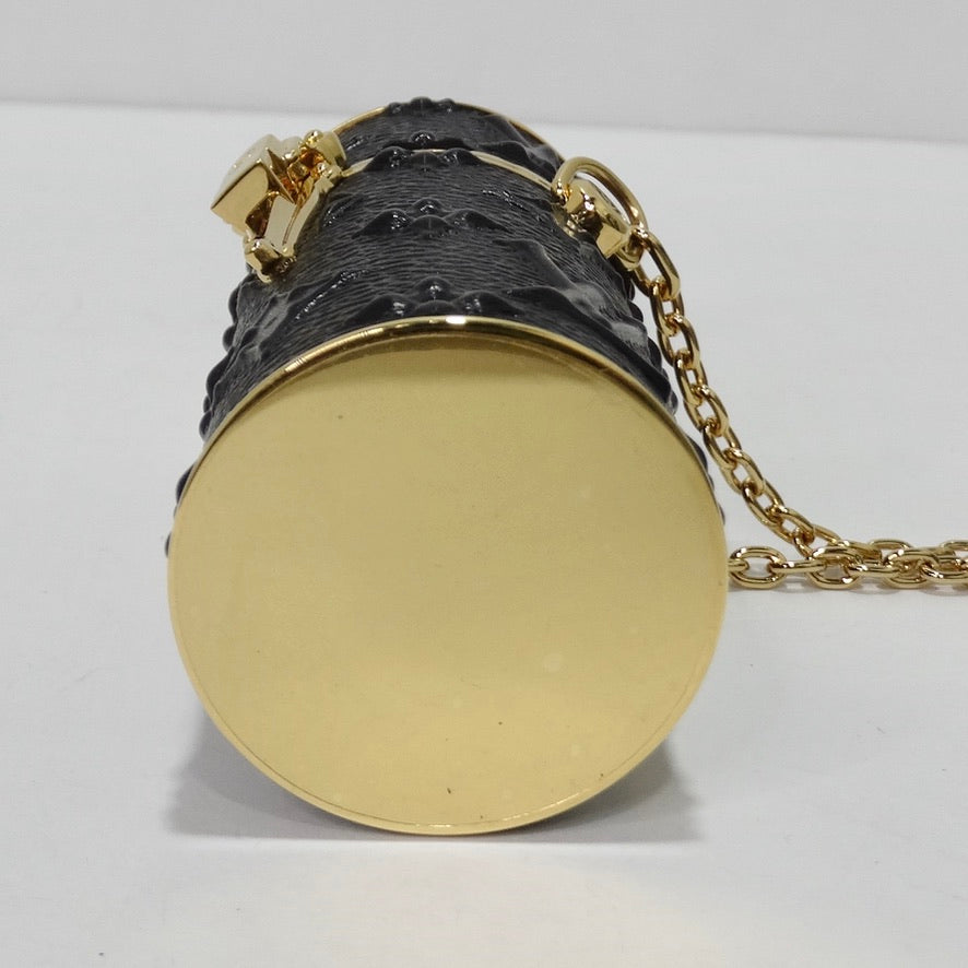 Louis Vuitton Lipstick Case on Chain Embossed Monogram Midnight