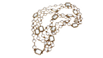1981 Chanel Long Clear Crystal & Gold Plated Chain Chicklet Necklace