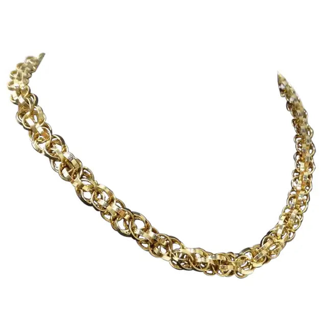 1980S 18K Gold Plated Rope Chain Choker Necklace