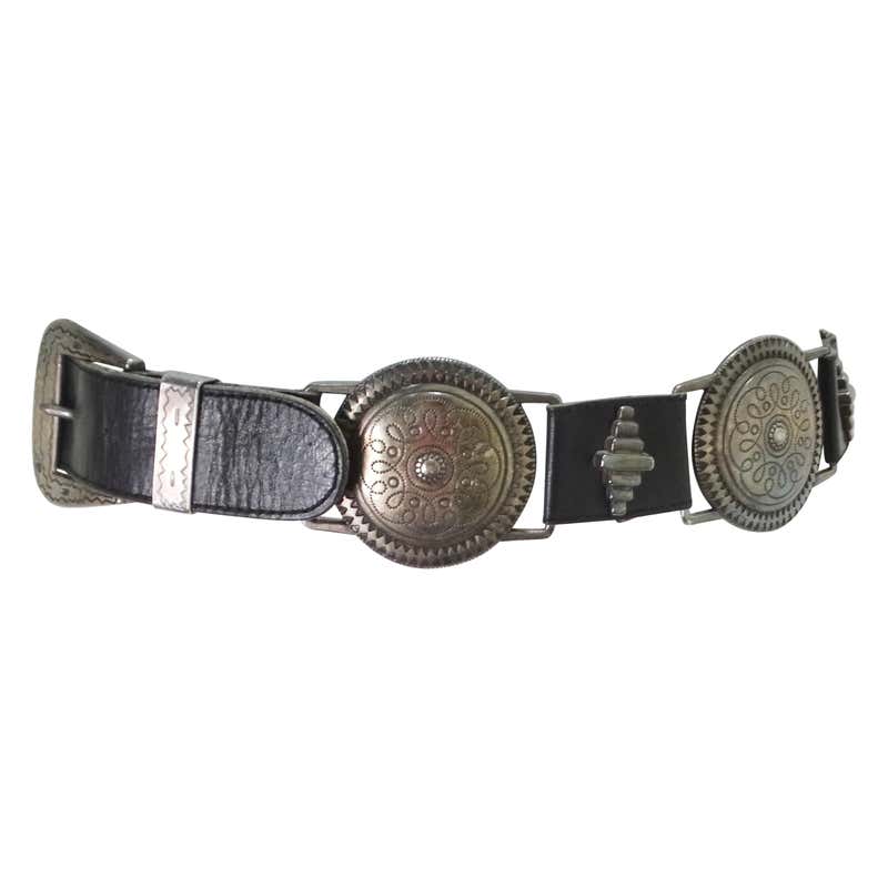 1980s Black Leather Belt
