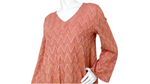 M Missoni Pink & Metallic Gold Knit A-Line Long Sleeve Dress