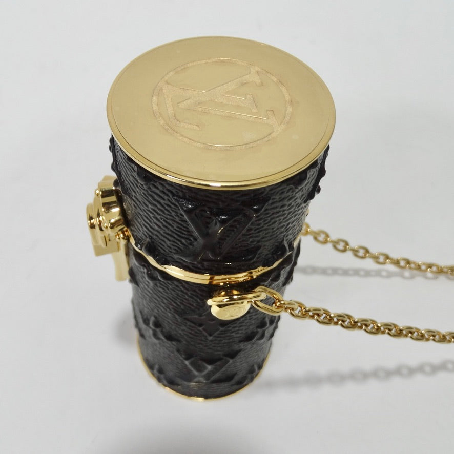 Louis Vuitton MP2406 Lipstick Case Monogram Jewelry case Metal chain USED  Japan