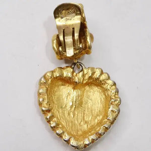 Christian Lacroix 1980s Gold Plated Heart Earrings