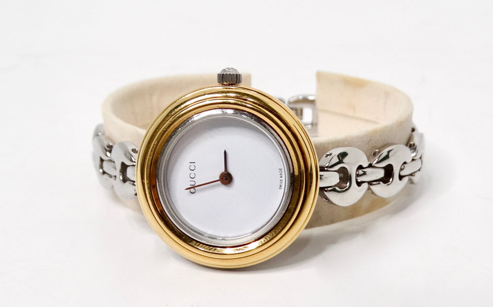Gucci Bezel Color Interchangeable Chain Link Wrist Watch & Set 1990s
