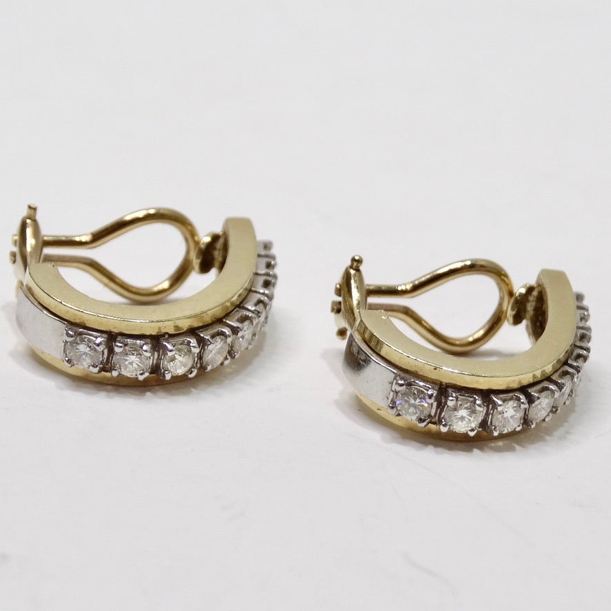 Diamond 14K Gold Hoop Earrings
