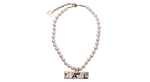 Chanel x Pharrell Williams Crystal Logo Costume Pearl Necklace 2019