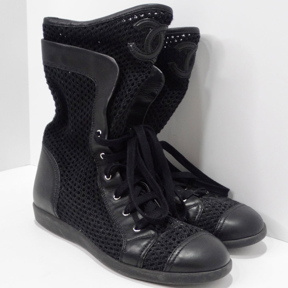 Chanel 1990s Black High Top Sneakers