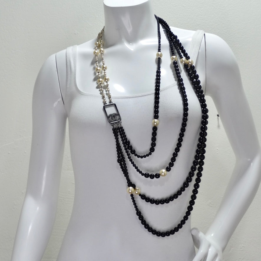 Buy Handcrafted Beads & Thread Neckpiece - Black & White Online