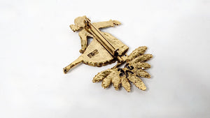 1992 Hermes "Skater" Gołd Tonę Enamel Brooch