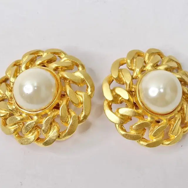 Exemplary Square Pearl Earrings (Peach) - Buy Designer Pearl Earrings Online