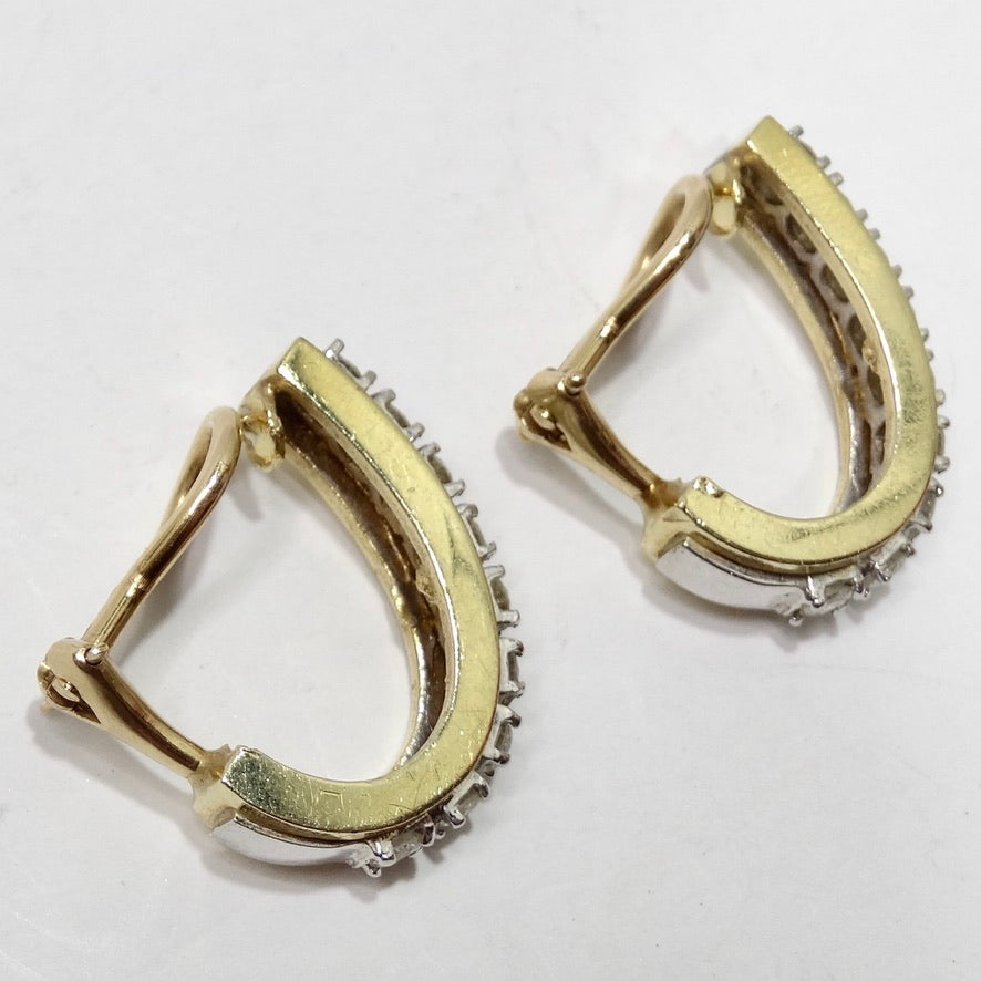 Diamond 14K Gold Hoop Earrings