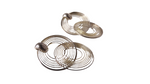 1970s Large Orbit Hoop Silver Plated Dangle Earrings