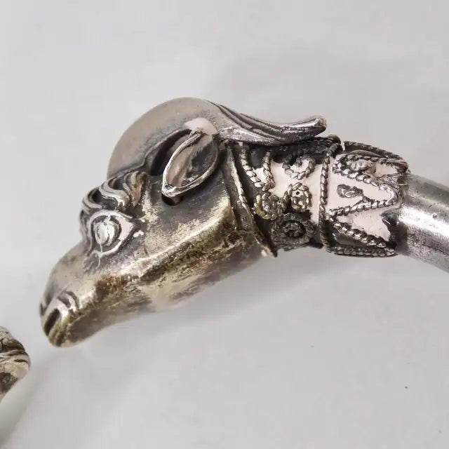 1960 Silver Doublehead Ram Cuff Bracelet